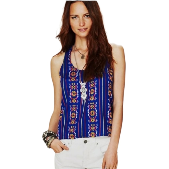 Jen's Pirate Booty Atlantic Embroidered Tank Royal Size M/L - Picture 1 of 14